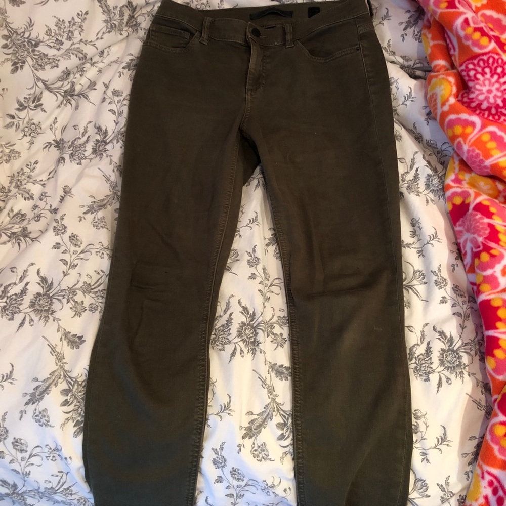 olive green high waisted skinny jeans